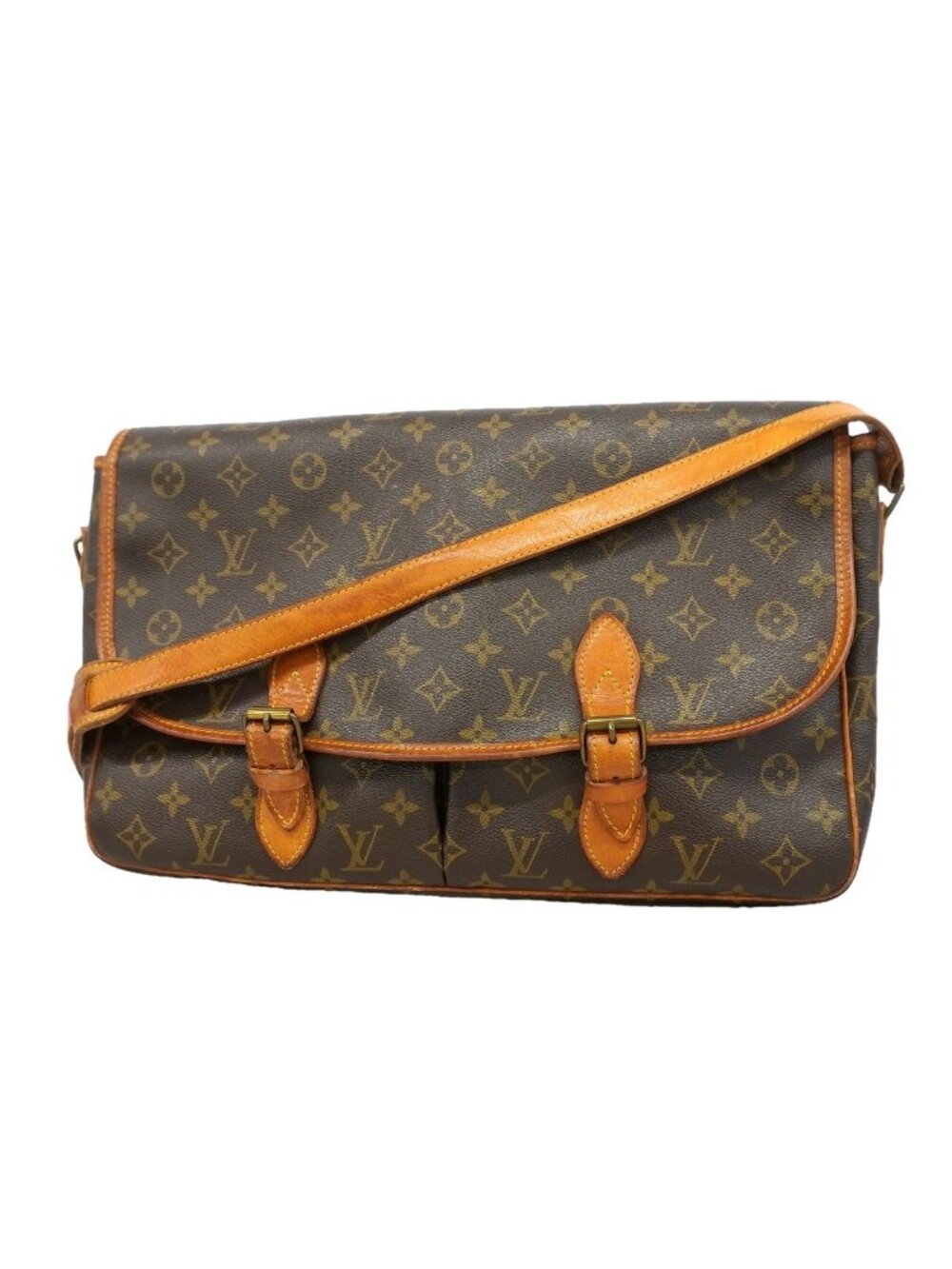 Louis Vuitton Shoulder Bag Monogram Gibeciere GM Brown